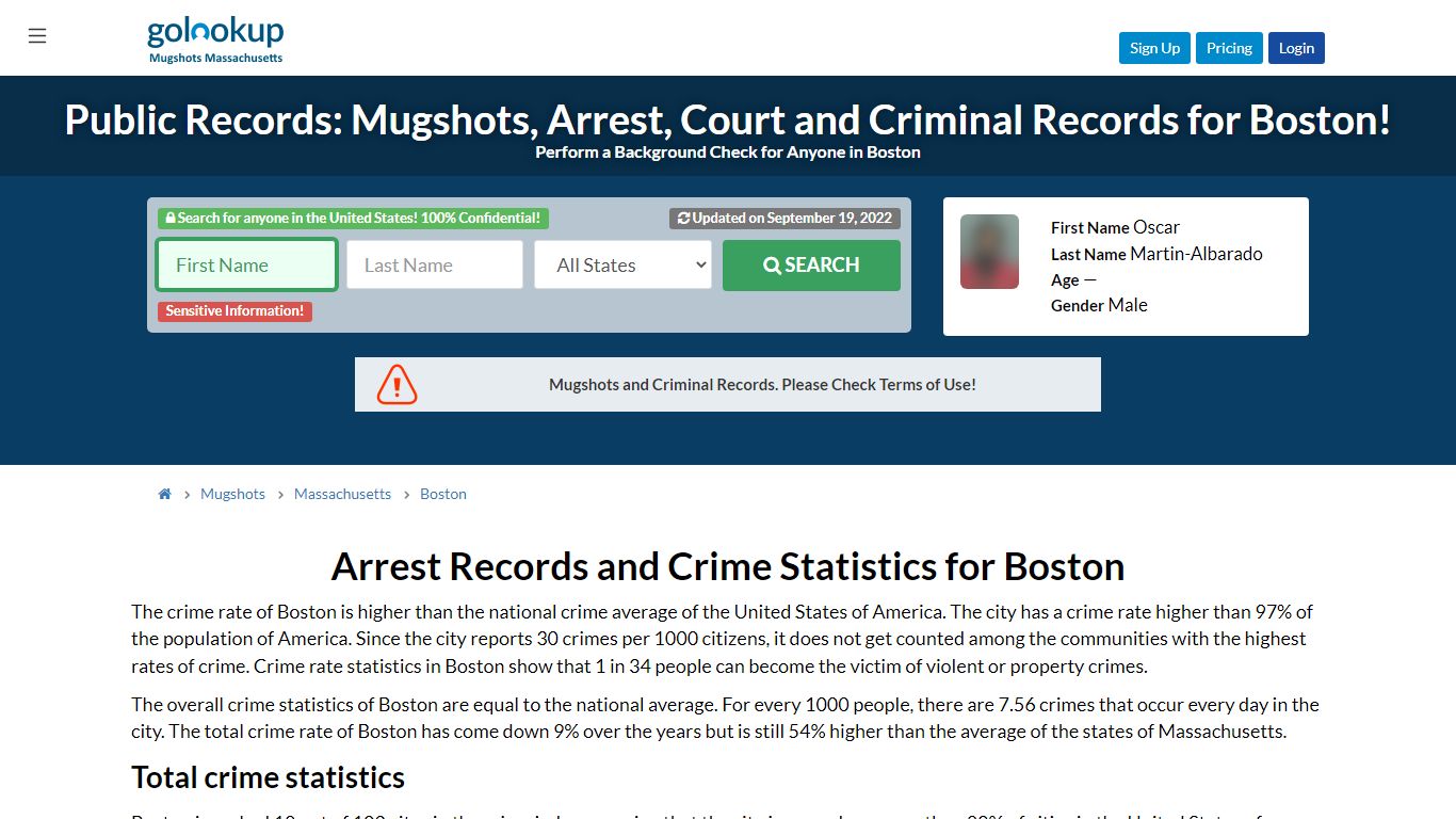 Mugshots Boston, Arrest Records Boston - GoLookUp